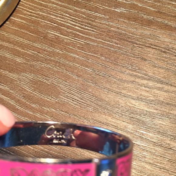 Coach Poppy bangle bracelet pink & silver tone - Picture 4 of 6